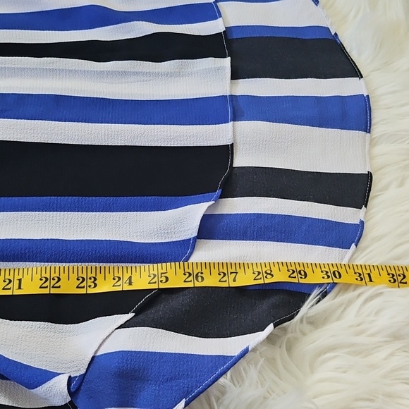 Cato Blue, Navy, and White Striped Popover Blouse - Picture 14 of 14